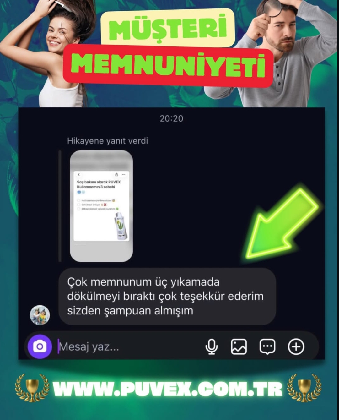 Müşteri memnuniyeti - 3 yıkamada dökülme durdu