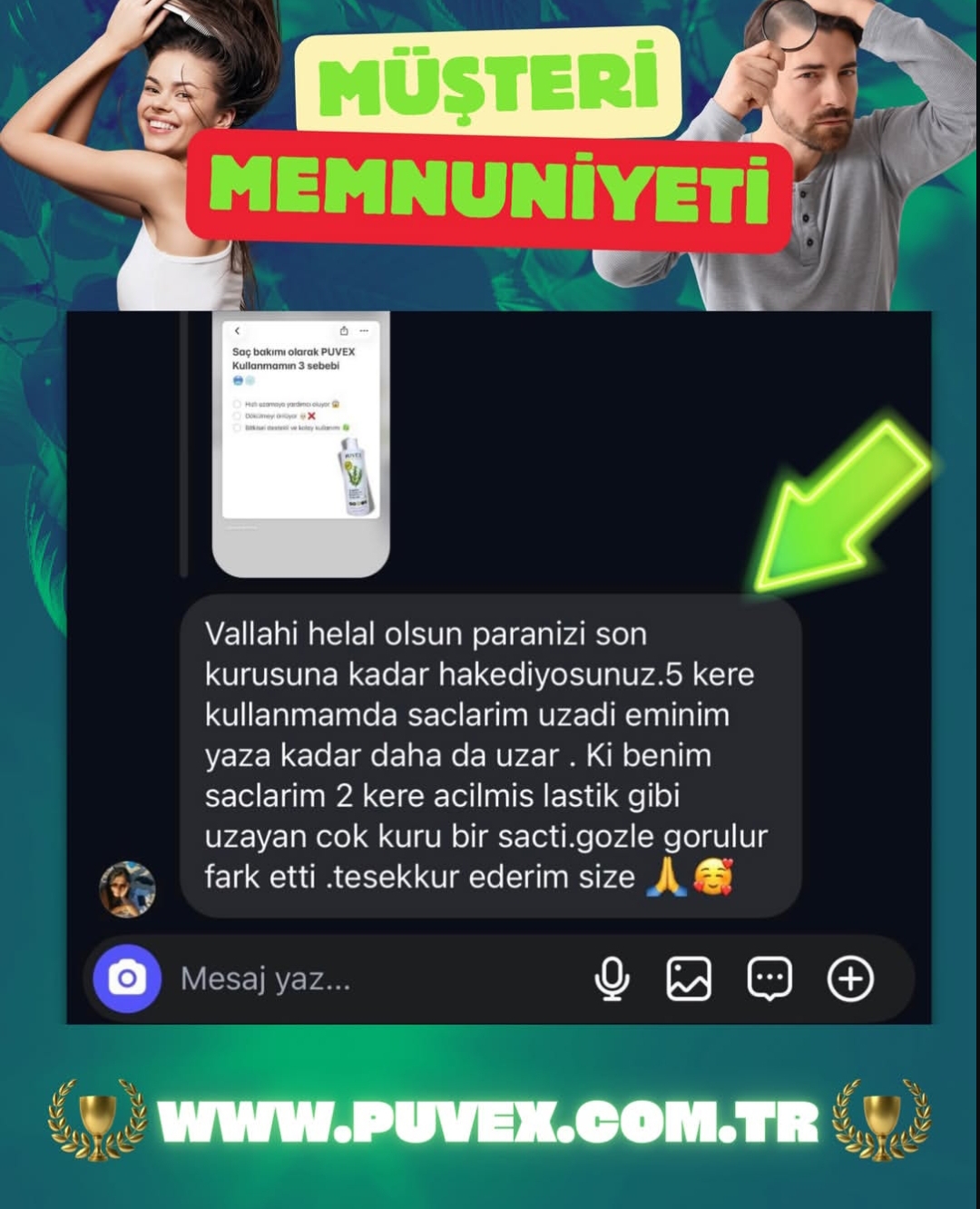 Müşteri memnuniyeti - 5 kullanımda saç uzaması